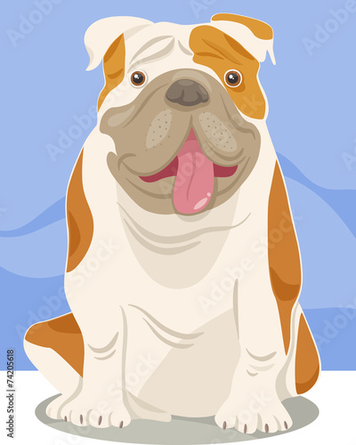 english bulldog dog cartoon