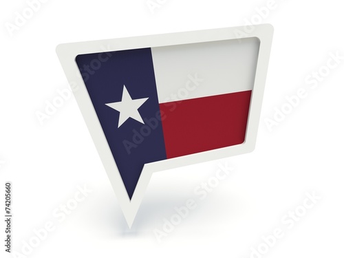 Bubble speech with the flag of Texas (the Lone Star Flag). photo