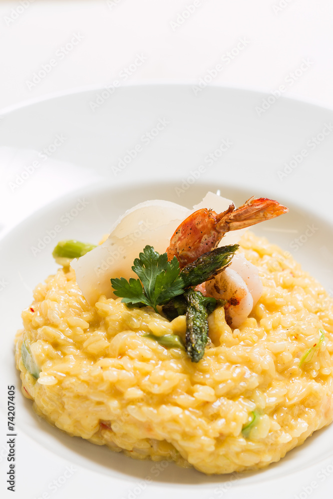 Risotto with shrimp and parmesan cheese Risotto with shrimp and parmesan cheese
