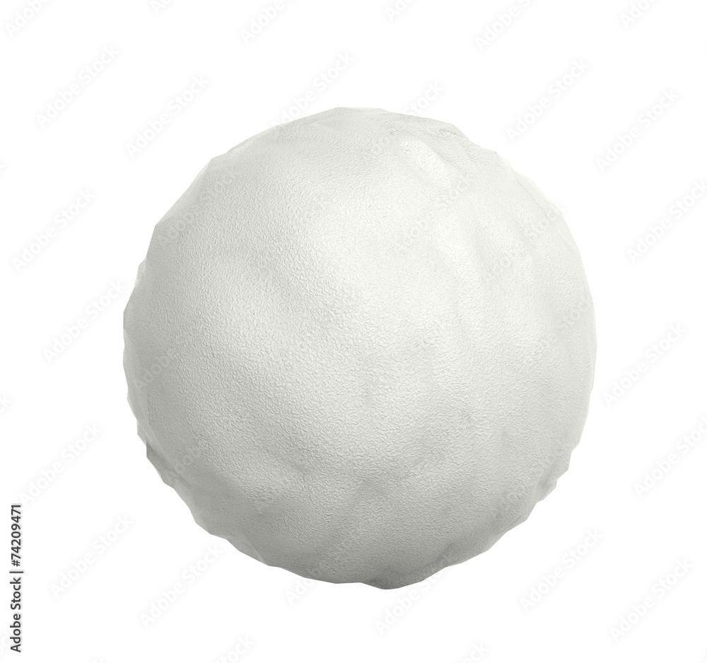 Snowball closeup isolated on white background Snowball closeup isolated on white background