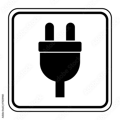 Obraz na plátně Logo prise électrique. Electricité.