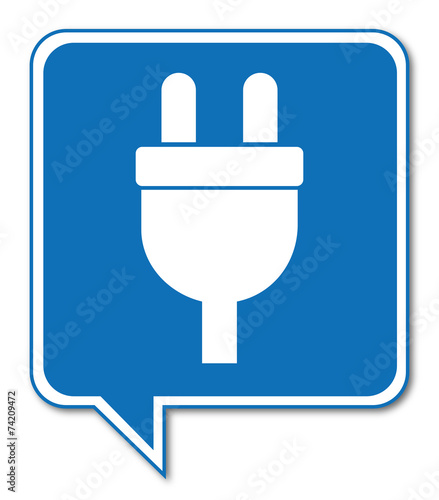 Logo prise électrique. Electricité.