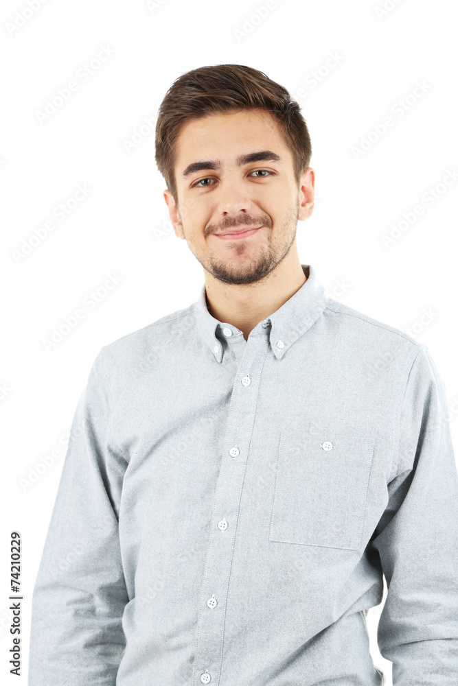 Handsome young man isolated on white Handsome young man isolated on white