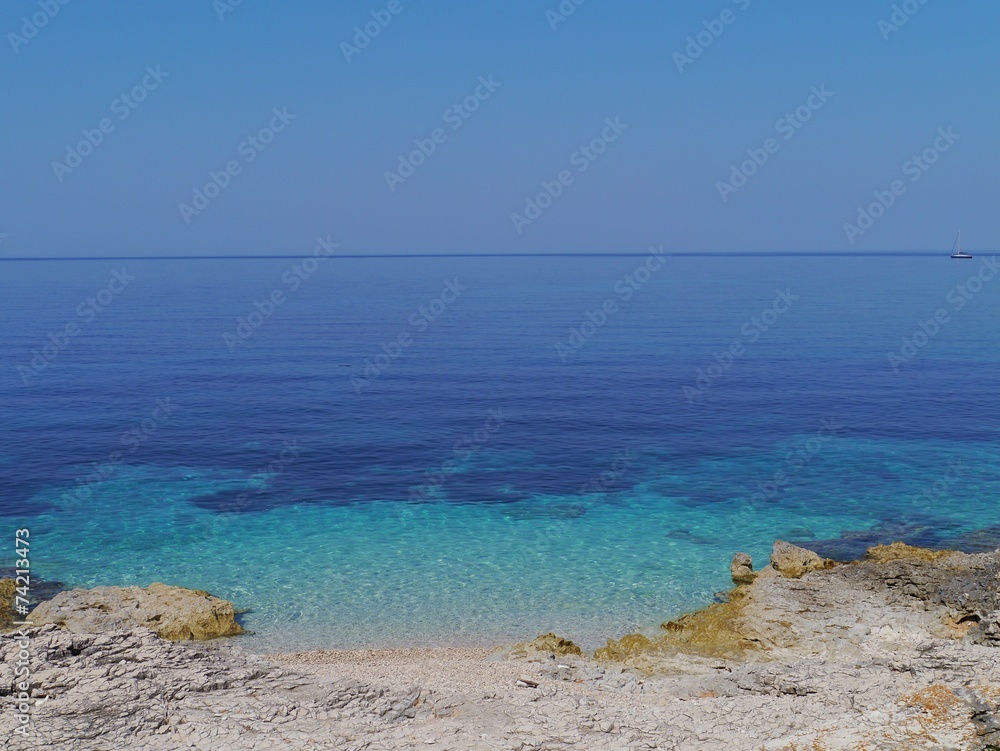 The azure blue water of the Adriatic sea