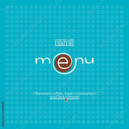 Internet cafe menu card.
