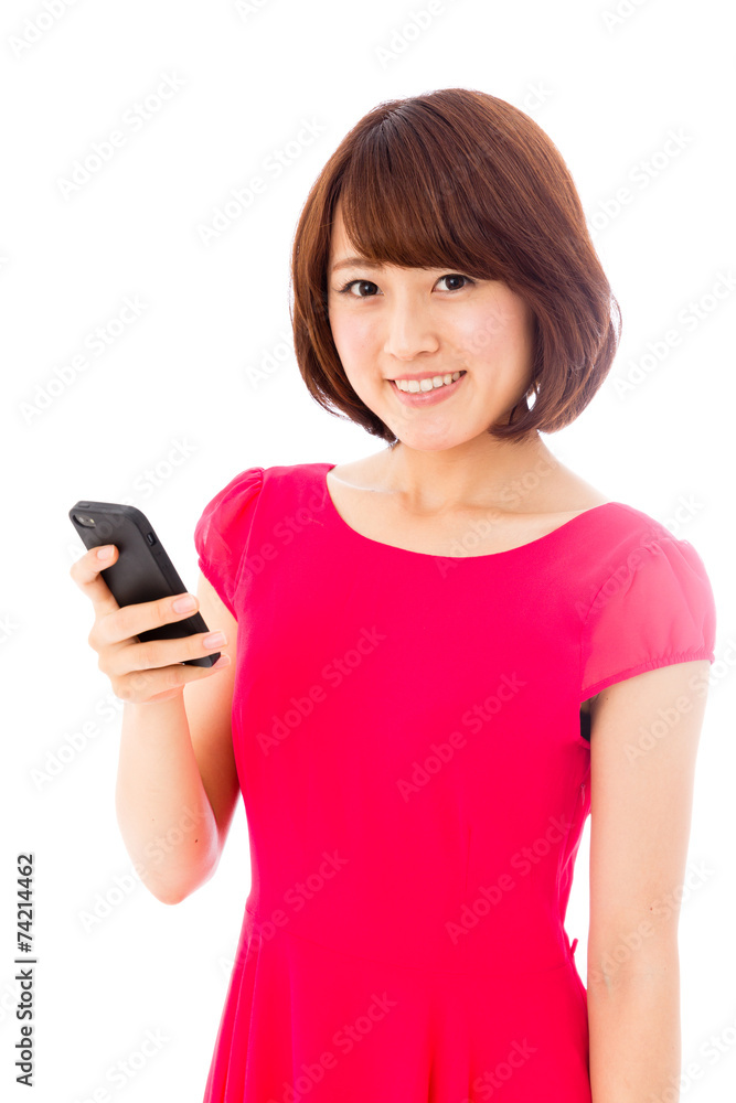 attractive asian woman on white background attractive asian woman on white background