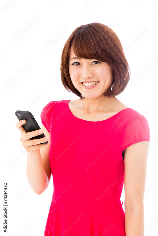 attractive asian woman on white background attractive asian woman on white background