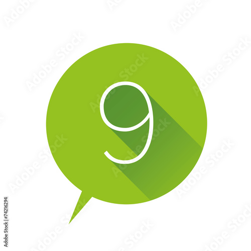 Number nine  icon - flat style