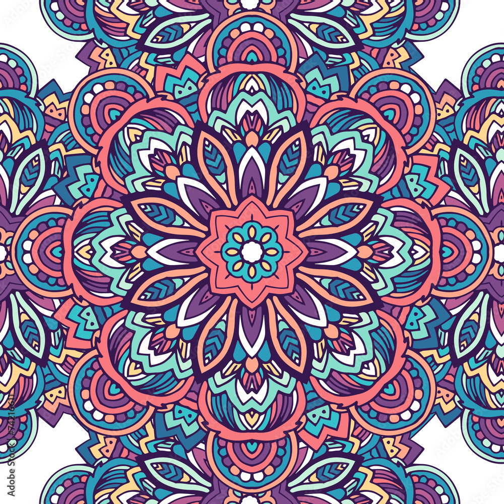 Tribal ethnic seamless pattern abstract background ornament illu