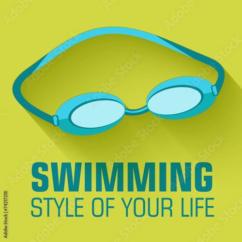 Flat sport swimming background concept. Vector illustration desi