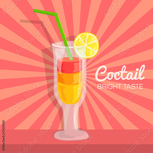 colorful coctail vector illustration background concept