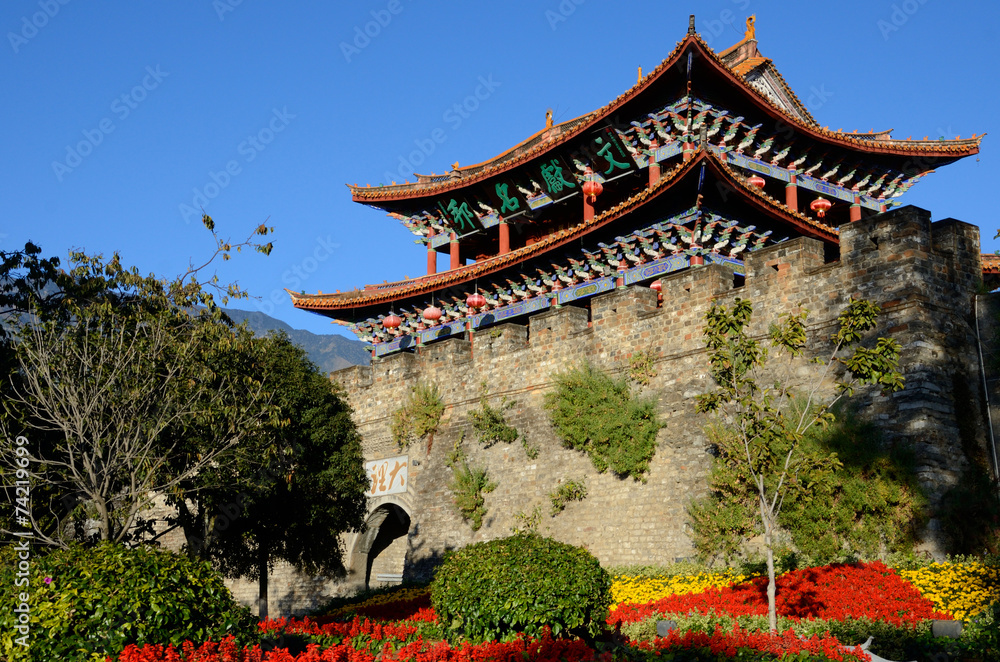 South gate of Dali Ancient city in China South gate of Dali Ancient city in China