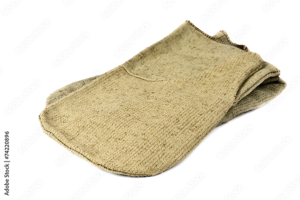 Fototapeta premium Pair of working mittens. Isolated on a white background.