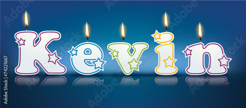 KEVIN written with burning candles