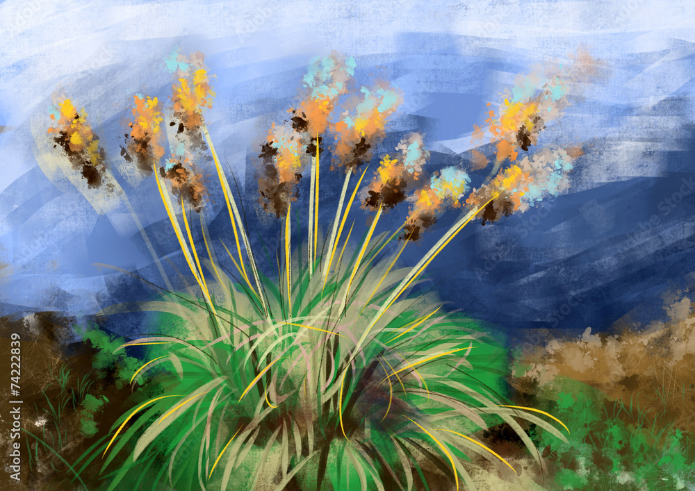 Naklejka premium hand draw flower