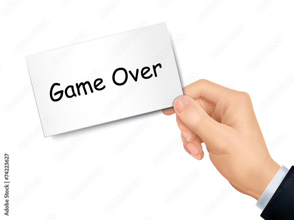 game over card in hand game over card in hand
