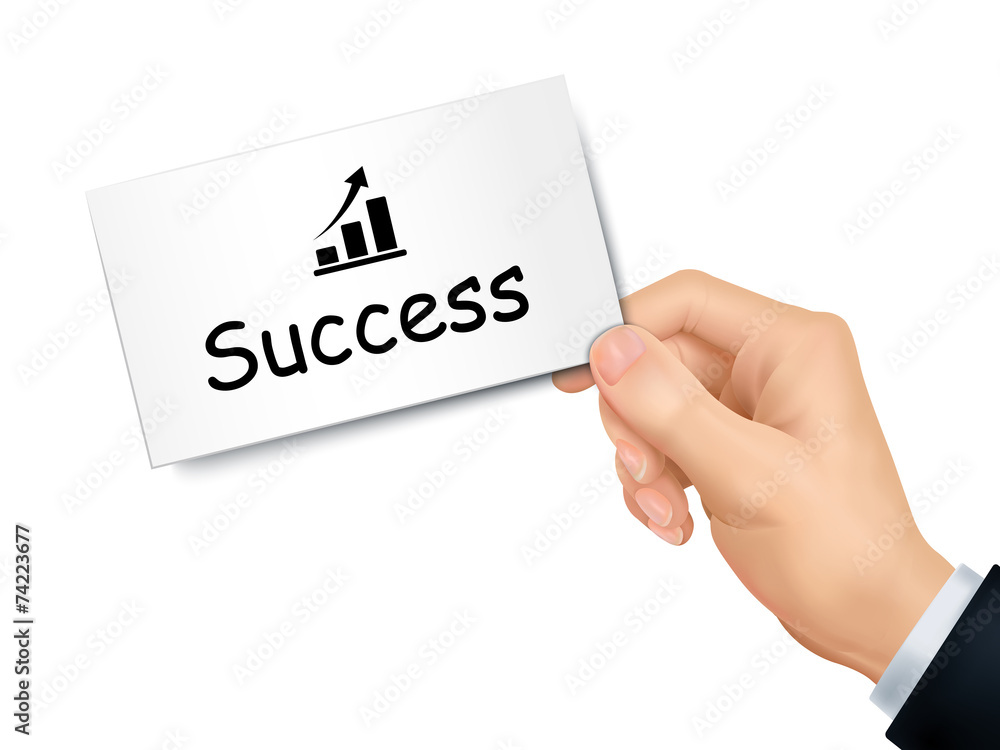 success card in hand success card in hand