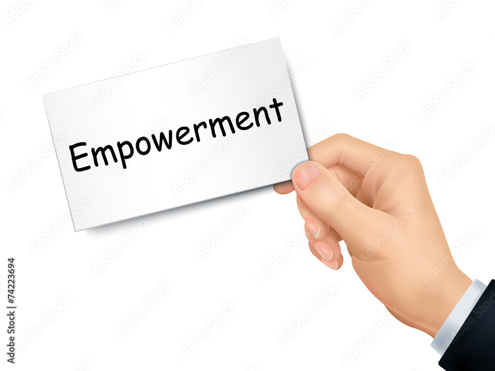 empowerment card in hand empowerment card in hand