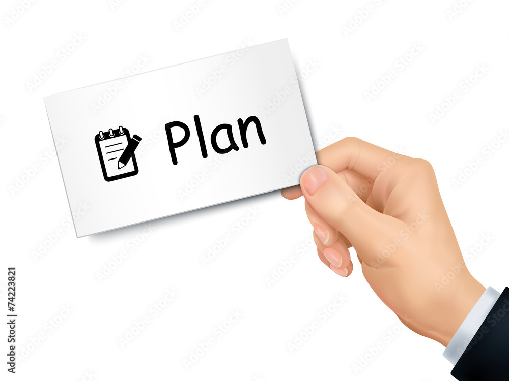 plan card in hand plan card in hand