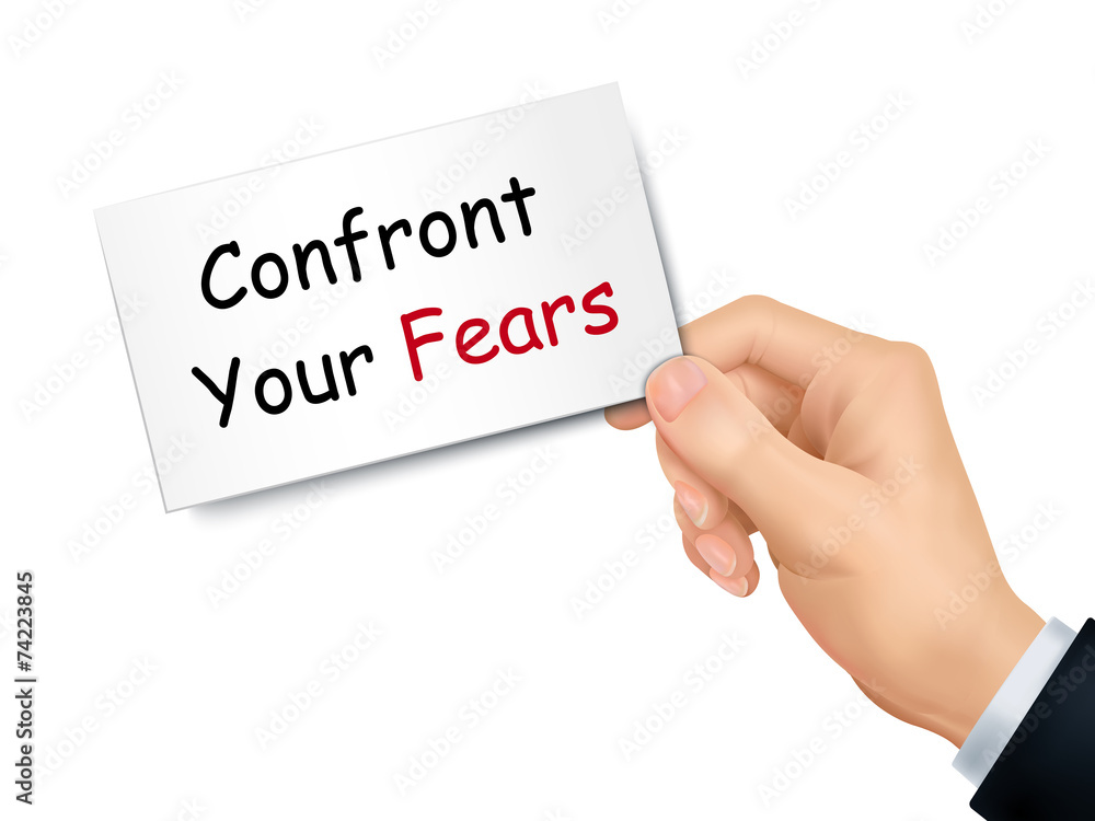 confront your fears card in hand confront your fears card in hand