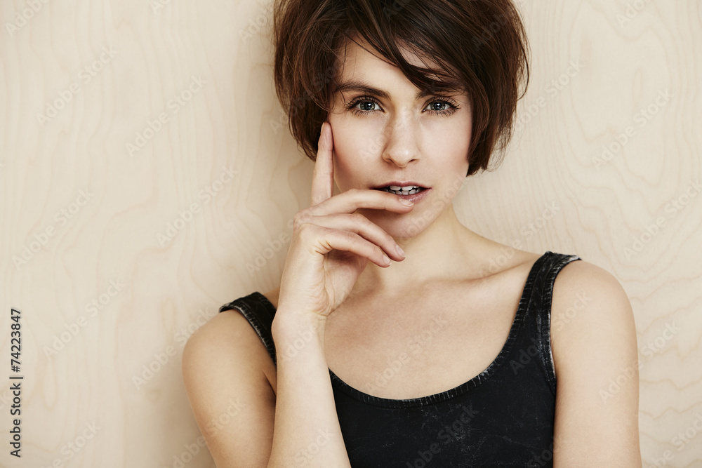 Portrait of sexy mid adult woman in studio. Portrait of sexy mid adult woman in studio.