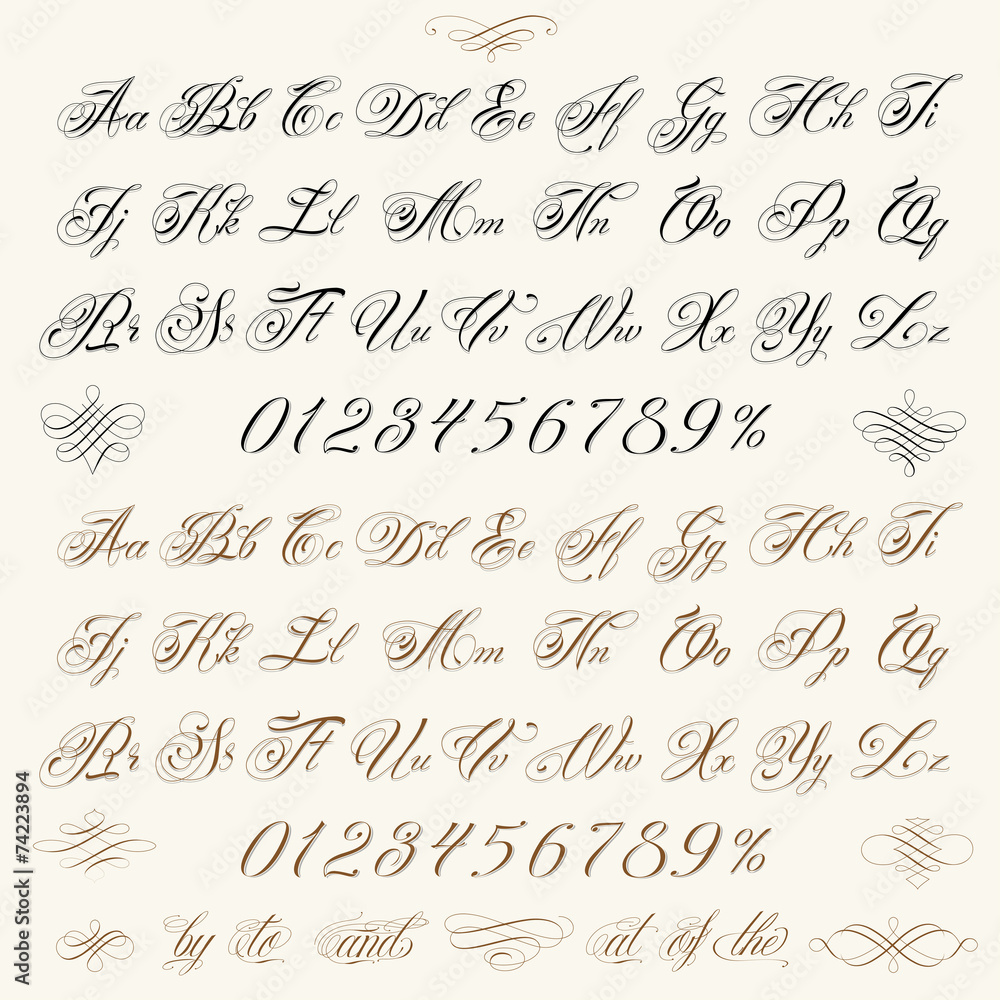 Naklejka premium Tattoo lettering set