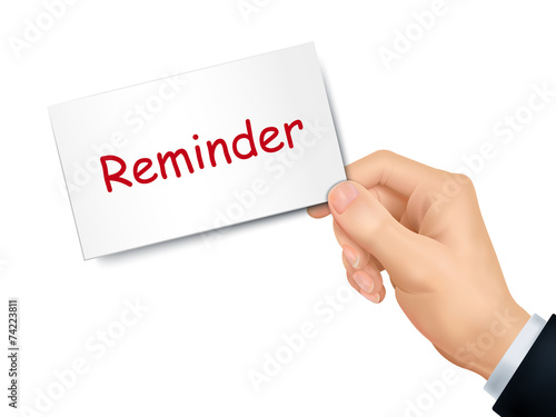 reminder card in hand