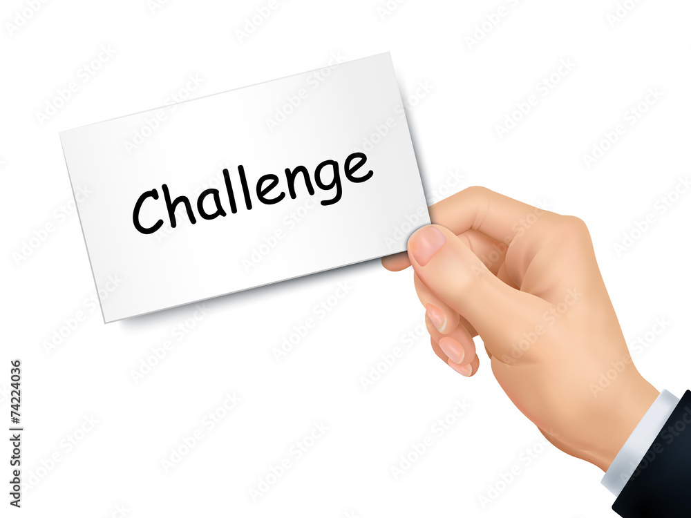 challenge card in hand challenge card in hand