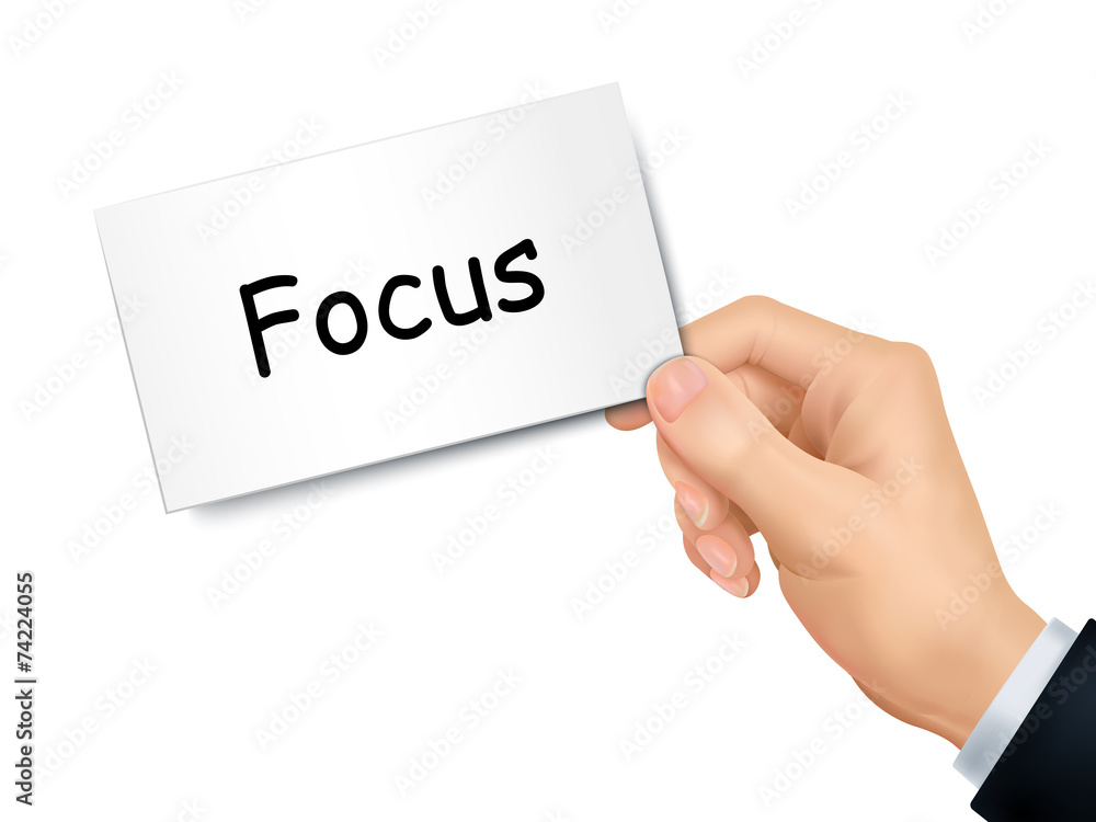 focus card in hand focus card in hand