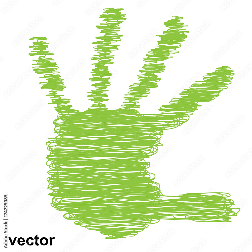 Conceptual sketch child hand print Conceptual sketch child hand print