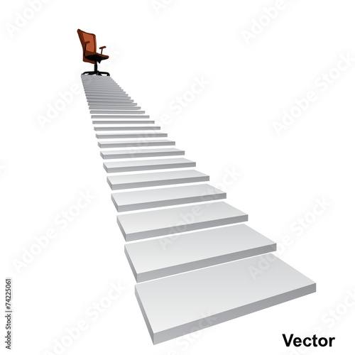 Vector white stair with a chair