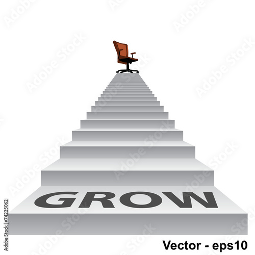 Vector white stair with a chair