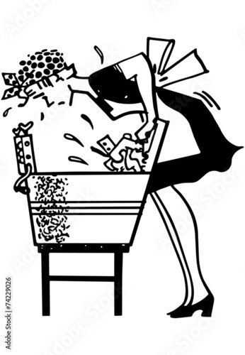 Woman Using Washboard
