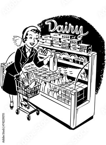 Woman Shopper At Dairy