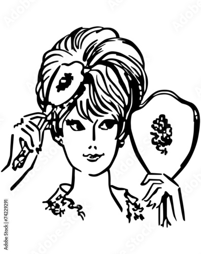 Woman Brushing Hair