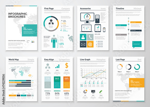 Collection of infographic brochure vector elements for business