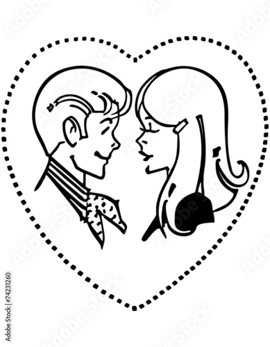 Teen Couple In Love Heart