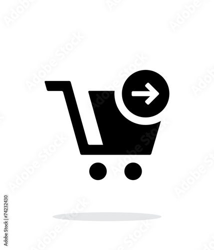 Shopping cart simple icon on white background.