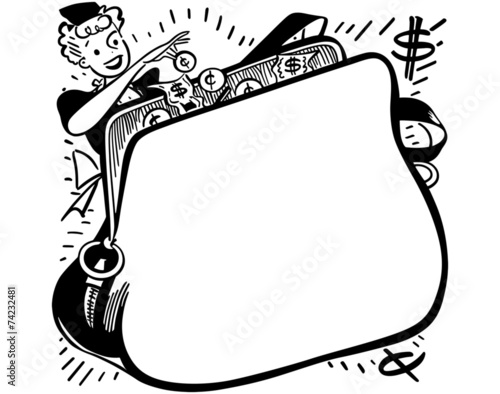 Shopper With Change Purse Ad Frame