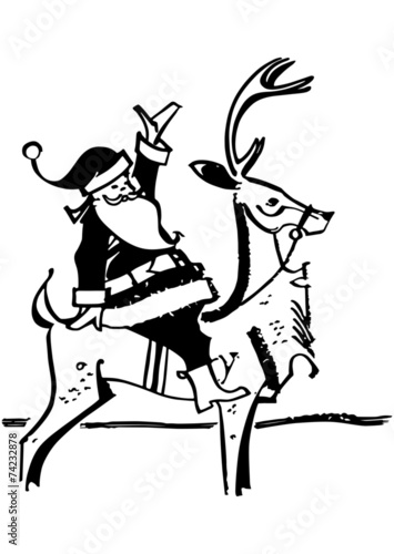 Santa Claus On Reindeer