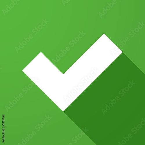 Long shadow icon with a check mark