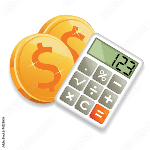 calculator with coins