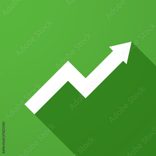 Long shadow icon with a graph
