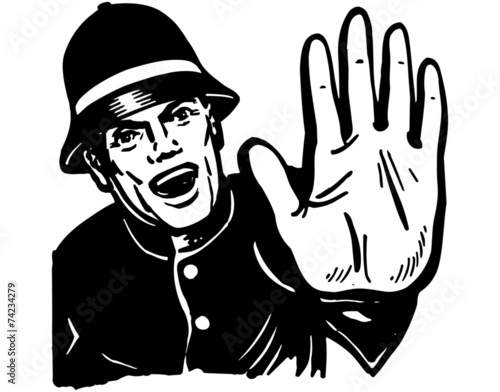 Policeman Yelling Stop