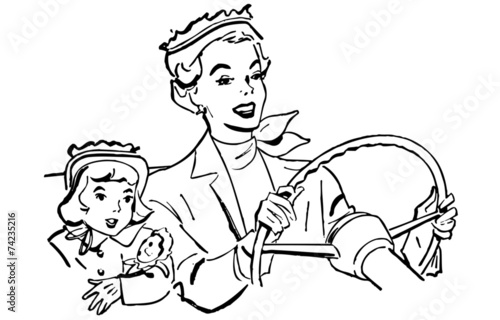 Mother Driving With Daughter