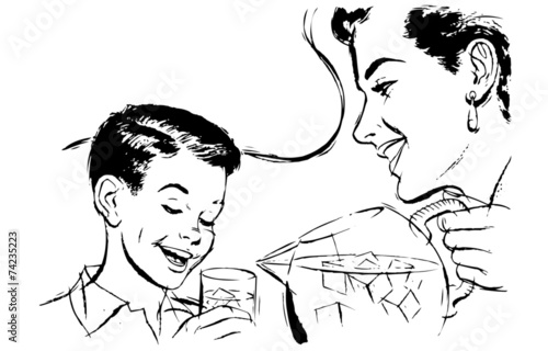 Mother And Son Drinking