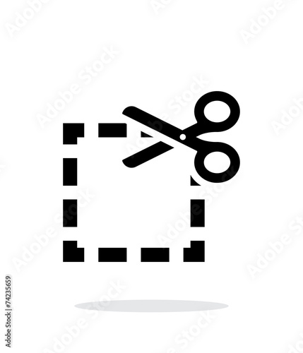 Cut square icon on white background.