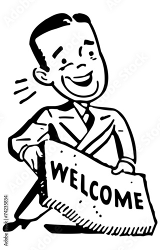 Man With Welcome Mat