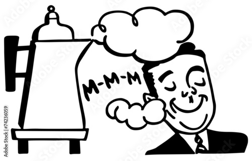 Man Smelling Fresh Coffee