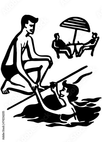 Man On Pool Deck